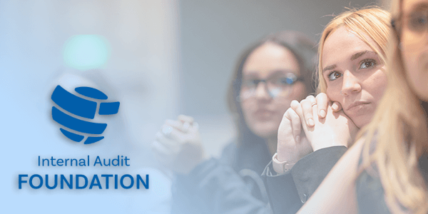 Decorative image pointing the visitor to the Internal Audit Foundation page about Academic Alliance scholarships
